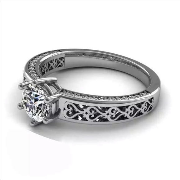 New 925 Silver Women’s Wedding Diamond Ring - Picture 3 of 6